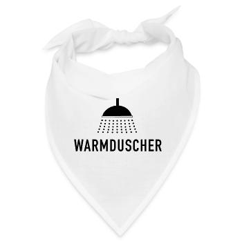 Warmduscher - Spruch mit Dusche - Bandana - Weiß - Vorne