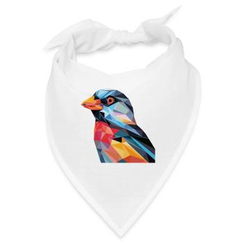 Fink Buntes Aquarell Tier Haustier Illustration - Bandana - Weiß - Vorne