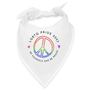 lgbtq Pride 2023 Peace Heart - Bandana - Weiß - Vorne