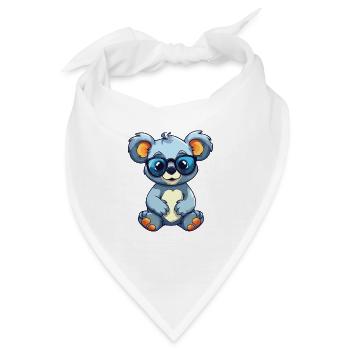 Koala trägt Brille Karikatur Kawaii Illustration - Bandana - Weiß - Vorne