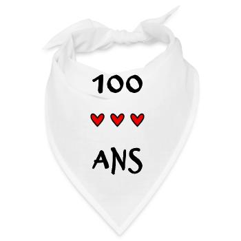 100. 100 JAHRE. 100-JÄHRIGES JUBILÄUM. 100. GEBURTSTAG - Bandana - Weiß - Vorne