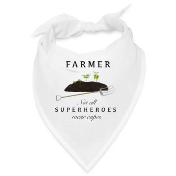 Farmer - Not all Superheroes wear Capes - Bandana - Weiß - Vorne
