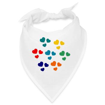 HERZ. HERZ. HERZ. KÜSSEN. SCHMATZEN. KÜSST. - Bandana - Weiß - Vorne
