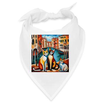 Katzen von Venedig - Bandana - Weiß - Vorne