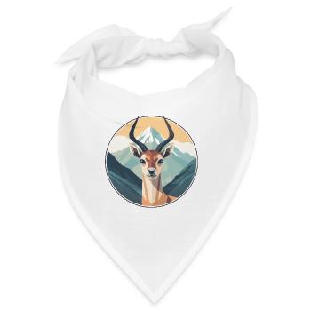 Antilope Aquarell Karikatur Kawaii Haustier Tier Colo - Bandana - Weiß - Vorne