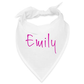 Emily Neon Pink Handschrift - Bandana - Weiß - Vorne