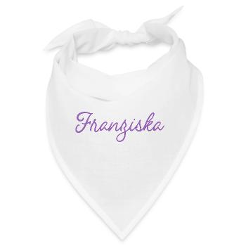 Name Franziska  - Bandana - Weiß - Vorne