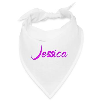 Jessica Neon Script Pink - Bandana - Weiß - Vorne