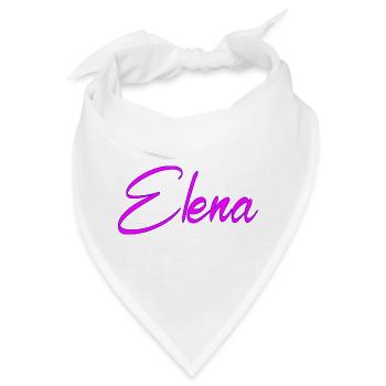Elena Neon Pink Script - Bandana - Weiß - Vorne