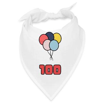 100. 100 JAHRE. 100-JÄHRIGES JUBILÄUM. 100. GEBURTSTAG - Bandana - Weiß - Vorne