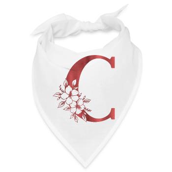 C Monogramm Buchstabe - Bandana - Weiß - Vorne