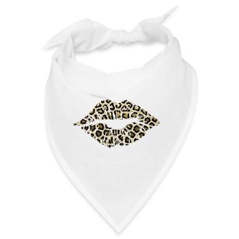 Lippen Leopard - Bandana - Weiß - Vorne