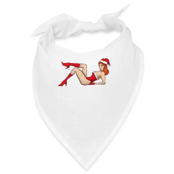 Sexy Christmas Pin Up Girl - Bandana - Weiß - Vorne