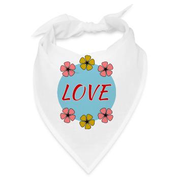LIEBE. VALENTINSTAG. ICH LIEBE DICH. ICH LIEBE DICH. LIEBE - Bandana - Weiß - Vorne