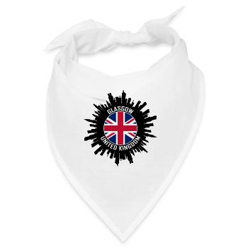 Glasgow Skyline UK Flagge Reisesouvenir - Bandana - Weiß - Vorne