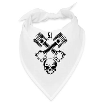 Moped Skull S51 Kolben Logo DDR - Bandana - Weiß - Vorne