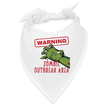 Warnung Zombie Outbreak Area Brain Eater - Bandana - Weiß - Vorne