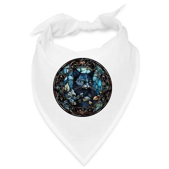 hantilly Tiffany Katzenrasse Aquarellglas - Bandana - Weiß - Vorne