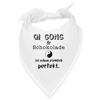 qi gong und schokolade - Bandana - Weiß - Vorne