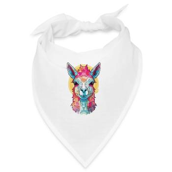 Lamas Bunte Aquarell-Tier-Haustier-Illustration - Bandana - Weiß - Vorne