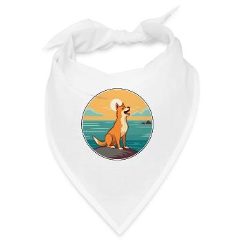 Neuguinea Singender Hund Rasse Cartoon Kawaii Hund - Bandana - Weiß - Vorne