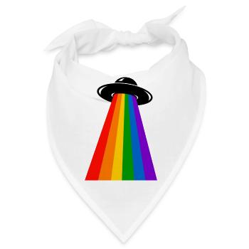 UFO Regenbogen - Bandana - Weiß - Vorne