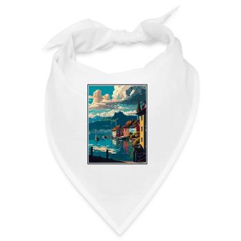 Bregenz Österreich Vintage Reiseposter WPA Souvenir - Bandana - Weiß - Vorne
