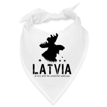 Latvia Lettland lettisch Riga - Bandana - Weiß - Vorne