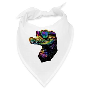 Krokodil Alligator Reptilien Kroko Liebe Krokodile - Bandana - Weiß - Vorne
