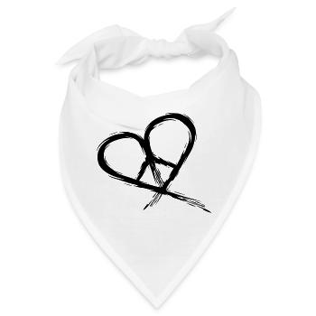 Peace Symbol Hippie Herz Frieden Freiheit Liebe - Bandana - Weiß - Vorne