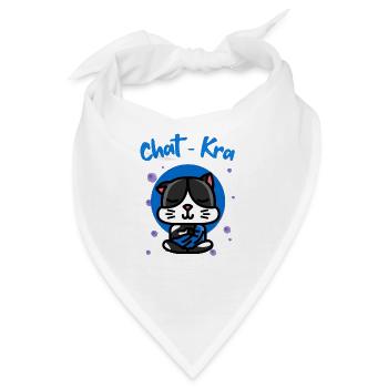 Humor Katze Yoga Zen Meditation Chakra - Bandana - Weiß - Vorne