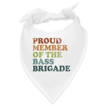 Proud Member of the Bass Brigade - retro dark - Bandana - Weiß - Vorne