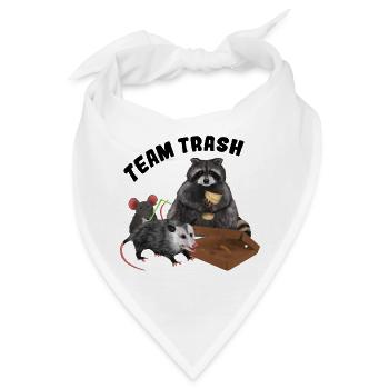 Team Trash - Trash Animals Clique mit Pizzakarton - Bandana - Weiß - Vorne