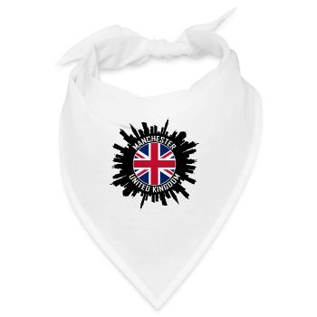 Manchester Skyline UK Flagge Reisesouvenir - Bandana - Weiß - Vorne