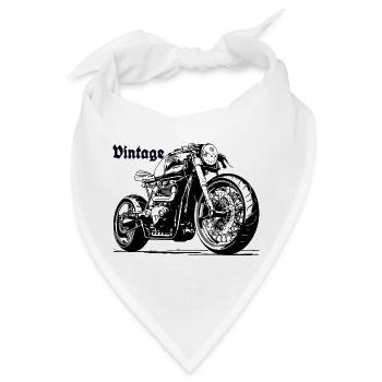 Moto Lineart mit Blauem Akzent - Bandana Dreieckstuch - Weiß - Vorne