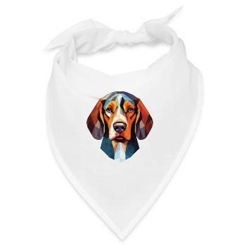 Sibirischer dreifarbiger Hund Hunderasse Aquarellglas - Bandana - Weiß - Vorne