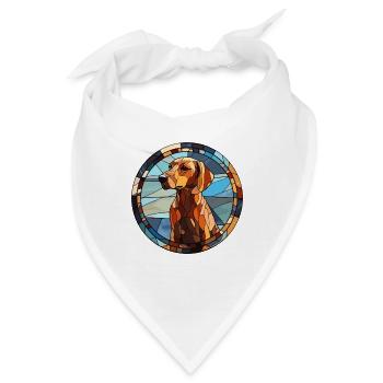 Braque du Bourbonnais Hunderasse Buntglas Colo - Bandana - Weiß - Vorne