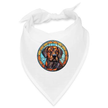 Berger de Beauce Hunderasse Buntglas bunt - Bandana - Weiß - Vorne