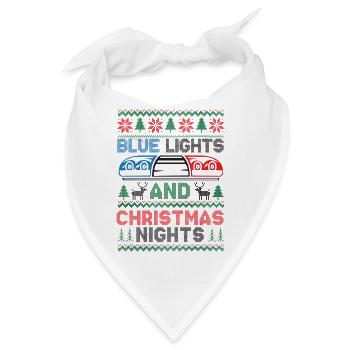 Blaue Lichter und Weihnachtsnächte Polizei Weihnac - Bandana - Weiß - Vorne
