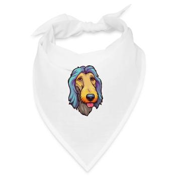 Scottish Deerhound Hunderasse Cartoon Kawaii Illust - Bandana - Weiß - Vorne