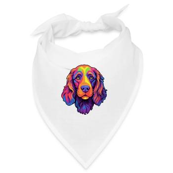 Picardie Spaniel Hunderasse Cartoon Kawaii Illustrat - Bandana - Weiß - Vorne