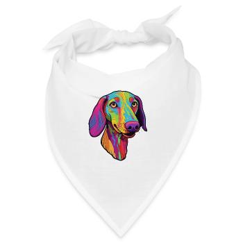 Alter kroatischer Windhund Hunderasse Karikatur Kawaii I - Bandana - Weiß - Vorne