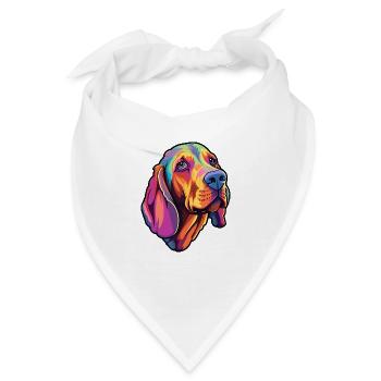 Lettische Jagdhunderasse Cartoon Kawaii Illustration - Bandana - Weiß - Vorne