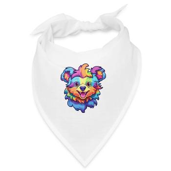 Hokkaido Hunderasse Cartoon Kawaii Illustration - Bandana - Weiß - Vorne