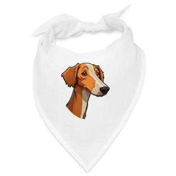Lurcher Hunderasse Cartoon Kawaii Illustration - Bandana - Weiß - Vorne
