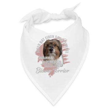 Biewer Terrier schöner Spruch - Bandana - Weiß - Vorne