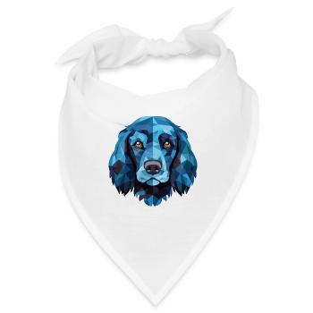 Blaue Picardie Spaniel Hunderasse buntes Aquarell - Bandana - Weiß - Vorne