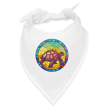 Bunte Aquarell-Tierillustration der Schildkröte - Bandana - Weiß - Vorne