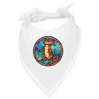 Bunte Aquarell-Tierillustration des Salamanders - Bandana - Weiß - Vorne