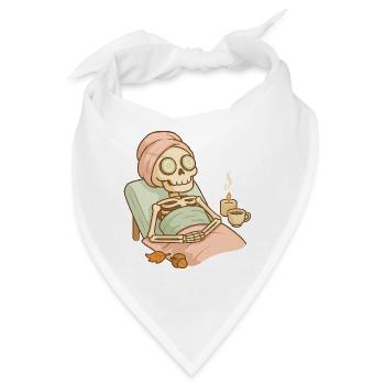 Halloween Skelett Selfcare - Bandana - Weiß - Vorne